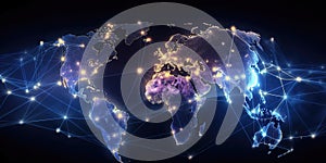 Global Communication Network On World Globe, Internet Connection photo