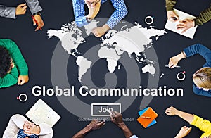 Global Communication Worldwide Website Homepage Concept