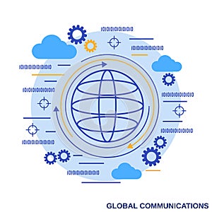 Global communications vector concept illustration