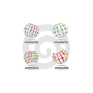 Global community network concept icon vector illustration