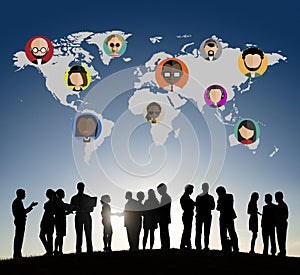 Global Community World People Social Networking Connection Concept