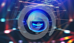 Global computer monitoring network. Artificial intelligence drone