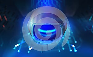 Global computer monitoring network. Artificial intelligence drone