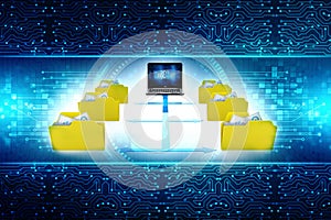 Computer Network, Internet Communication in technology background. 3d rendering