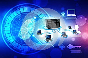 Computer Network, Internet Communication in technology background. 3d rendering