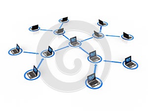 Global Computer Network, Global internet Communication Concept. 3d rendering