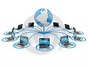 Global Computer Network, Internet Communication. 3d render