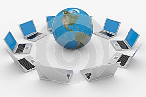 Global computer network. Internet concept.