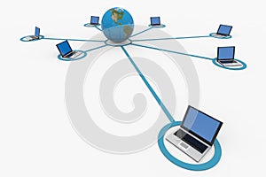 Global computer network. Internet concept.