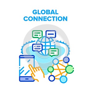 Global Connection Internet Vector Concept Color