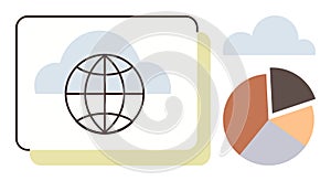 Global Connectivity and Cloud Computing Concept with Data Visualization Elements
