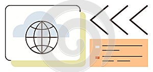 Global Connectivity and Cloud Computing Concept with Globe and Interface Elements