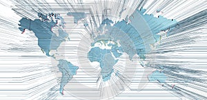 Global Connectivity Concept Illustrating Digital Networks Across Continents