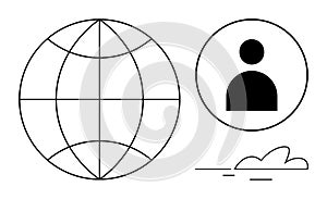 Global Connectivity Concept with User Icon and Minimalistic Design Elements