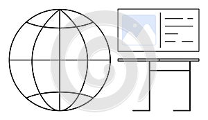 Global Connectivity and Digital Information Concept with Network Globe and Computer Interface