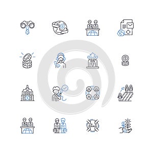 Global connectivity line icons collection. Connectivity, Nerk, Integration, Interdependence, Communication, Access photo