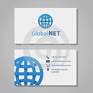 Global corporation business card photo