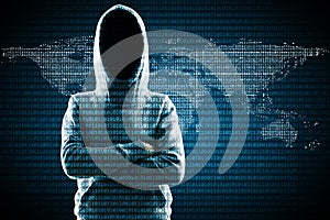 Global criminal and hacking concept