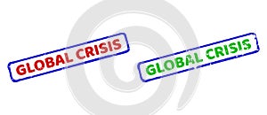 GLOBAL CRISIS Bicolor Rough Rectangular Watermarks with Distress Surfaces