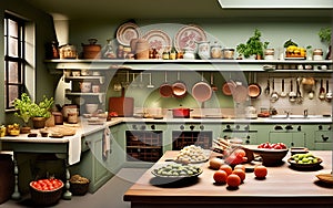 Global Culinary Perspectives: Kitchens from Different Countries Captured in a Singular Frame