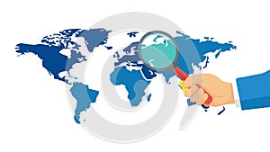 Global Data Analysis: Focused Map Search, vector design Generative AI