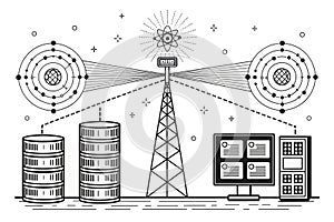 Global Data Communication and Network Technology Concept