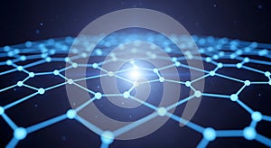 Global Data Connection Grid for Tech Professionals: Abstract Blue Digital Network Concept