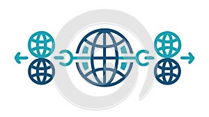 Global Data Connection Network, vector design Generative AI