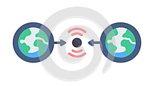 Global data connection, symbolizing worldwide communication networks, vector design Generative AI