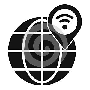 Global data digital icon simple vector. Internet provider