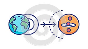 Global data exchange: interconnected world and information flow, vector design Generative AI