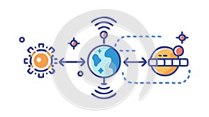 Global Data Flow, Interconnected World Network Vector Design Generative AI