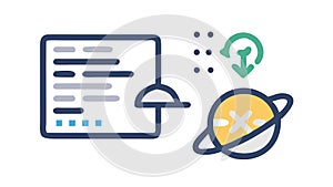 Global Data Management Digital Intelligence Icon, vector design Generative AI