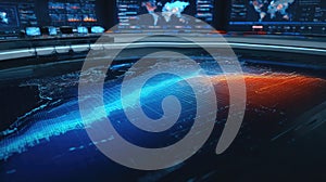 Global data map displaying real time network analysis