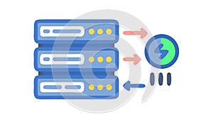 Global Data Network, Cloud Server Connection, vector design Generative AI