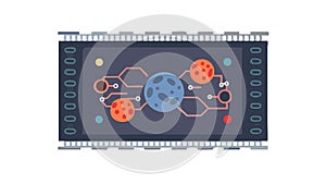 Global Data Network, Interconnected World Map. vector design Generative AI