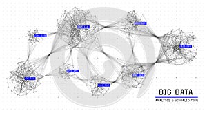Globálne dáta sieť. sociálne pripojenie. komunikácia sieť abstraktné. zhluk z spojený uzly 