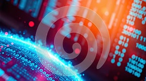 Global Data Network: A vibrant visualization of interconnected digital information flowing across the world