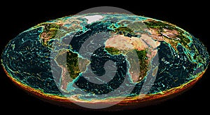 Global data network visualization of planet Earth