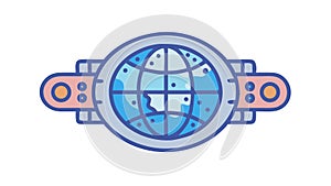 Global Data Security for Cybersecurity and Network Protection. vector design Generative AI