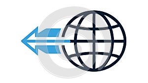 Global Data Transfer Arrows for Connectivity, vector design Generative AI