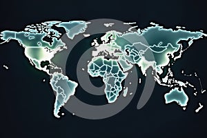 Global data visualization world map graphic, generative ai