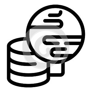 Global database storage system presenting secure data management icon