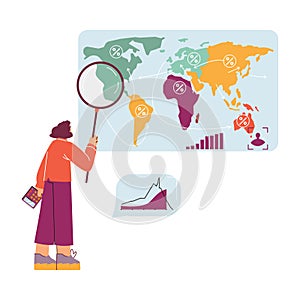 Global demographic research vector illustration