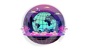 Global Digital Communication Internet Connectivity, vector design Generative AI