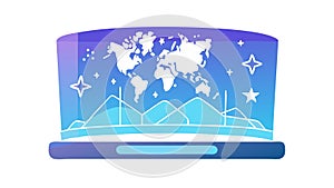 Global Digital Map: World Connectivity and Data Visualization, vector design Generative AI