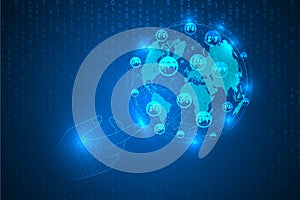 global digital network connection technology abstract.