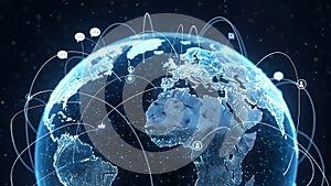 Global digital network connectivity and communication on earth