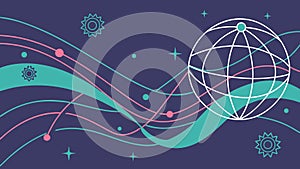 Global Digital Network & Data Flow Concept, vector design Generative AI