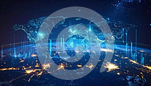 Global Digital Network and Data Visualization from Space